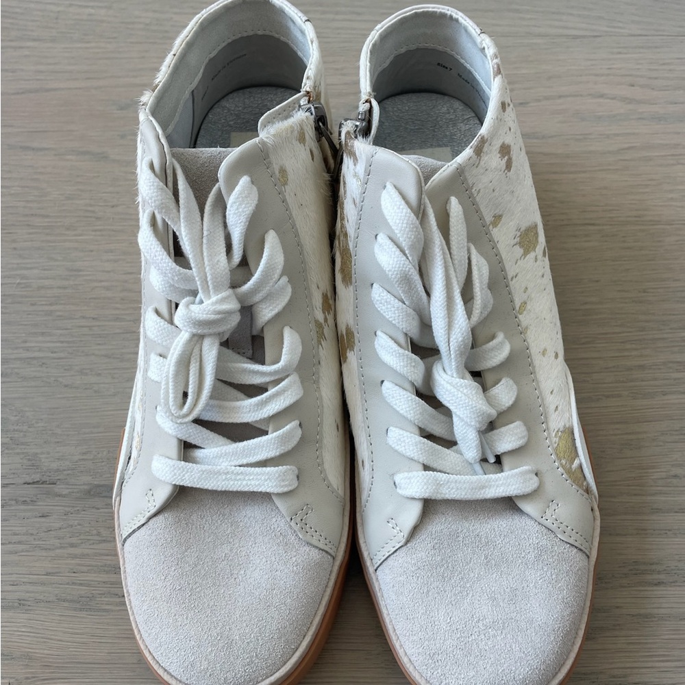 Anthropologie White High-Top Sneakers Minimalist Design